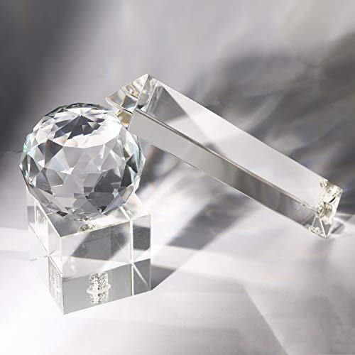 Prisma triangular para fotografia com suporte, vidro de cristal óptico com rosca de 1/4 polegada, cr