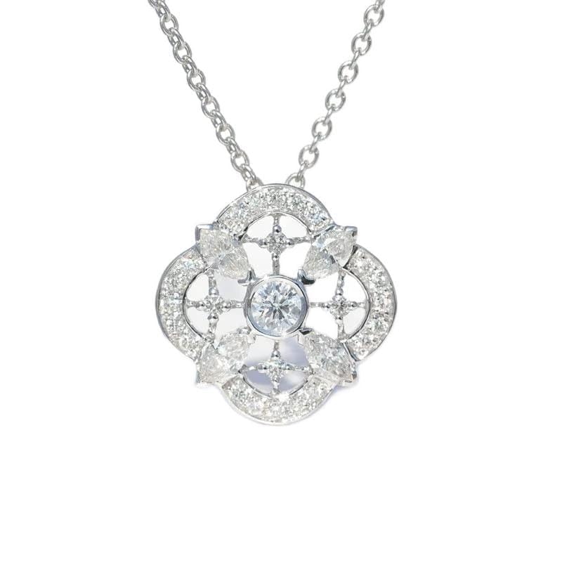 Collier trèfle argent 925 pendentif zircon pour femme tendance
