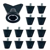 NiuLumea Set Of 12 Football Boot Studs With Wrench Stable Metal And Plastic Spikes 5mm Thread Multiple Sizes 7mm 10mm 13mm 16mm Black For Football Rugby Hiking Shoes(16mm) - Image 4