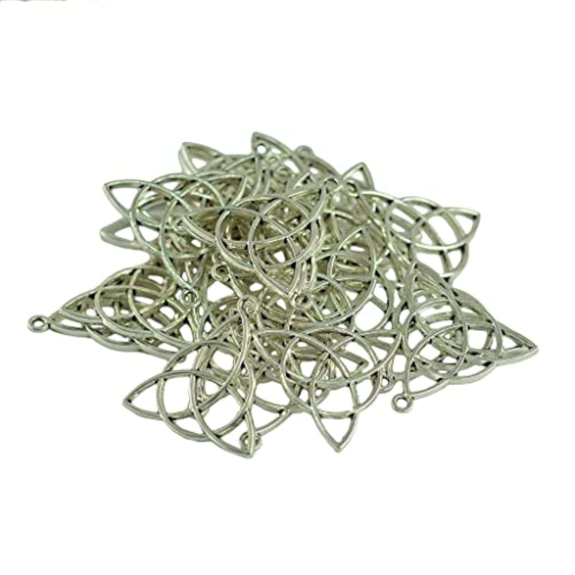 30 Pieces Tibetan Silver Triangle Design Celtic Knot Beads for DIY Jewelry