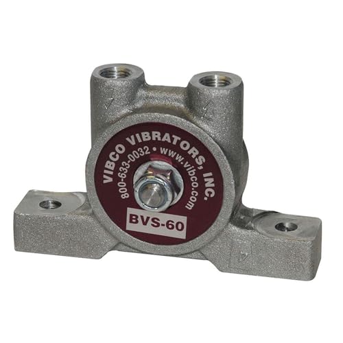 Vibco BVS-60 Silent Pneumatic Turbine Vibrator, 20 lb. Force, 12000 VPM, 4 CFM, 60 psi, Threaded Exhaust, 3