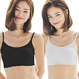 [Lalaly] ナイトブラ 二枚セット レディースブラ ノンワイヤー 授乳 産後 パッド付き バストアップ 胸部の型崩れを防げ 伸縮 肌に優しい 速乾 通気 24時間 スポーツブラ (ブラック + グレー, M)