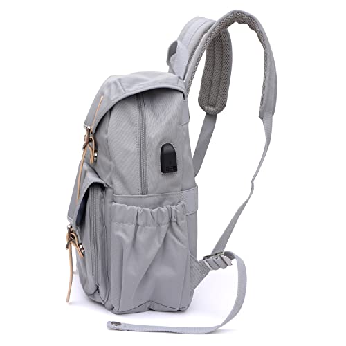himawari Backpack/Travel Backpack for Women 14.9" College Vintage Waterproof Bag ， Work Backpack for 14inch Laptop（2706-Gray）3