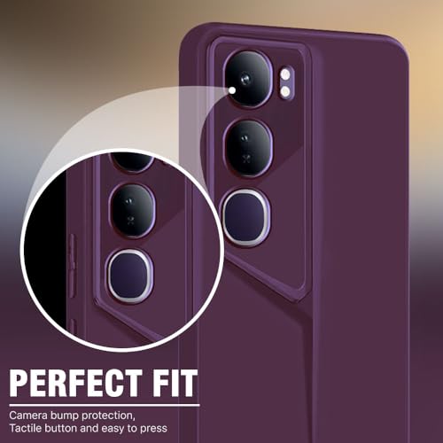 Image of WOW IMAGINE Slim Back Cover for Vivo Y300 5G | Blade Series Ultra Thin Case with Lightweight Design | Camera Protection | Soft Matte Silicone Flexible Mobile Case - Purple