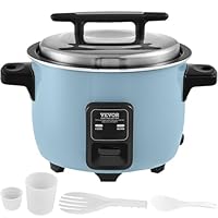 VEVOR kommerzieller Reiskocher, 50-Tassen-Reiskocher, 10 L Reiskocher mit antihaftbeschichtetem Innentopf, schnelles Kochen und kontinuierliches Warmhalten, mit Reisbecher und Paddel, für Restaurant