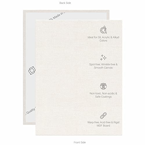 Image of Scholar Art Hobby Series 04 Oz (230 GSM) 100% Cotton Canvas Panel Board for Painting (White Blank Canvas Boards for Acrylic Paint, Oil Paint, Wet & Dry Media) | 06 inchx08 inch (15x20 cm), Pack of 6