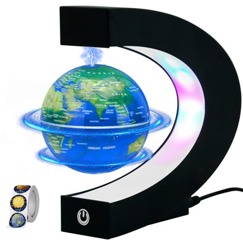 geographic globes floating