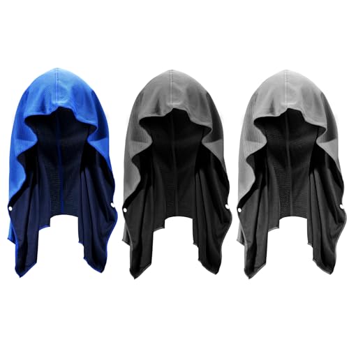 U-pick Cooling Towels Hoodie Towel for Hot Weather, Breathable Neck & Face UPF 50+ Sun Protection, Sweat Towel for Travel, Beach, Camping, Cycling, Golf, Outdoor & More, 3 Packs