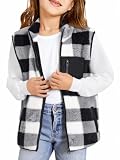 Haloumoning Girls Fleece Vest Sherpa Full Zip Fuzzy Jackets