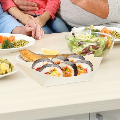 50 platos desechables en forma de barco para sushi 8 pulgadas miniatura 7