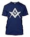 Freemason Logo - Square & Compass Symbol Men's T-shirt (3XL, NAVY BLUE)