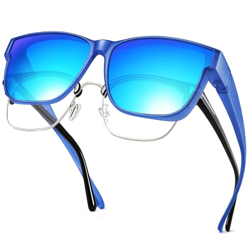 Image of URUMQI Polarized Sunglasses Fit Over Glasses for Men Women, Oversized Square Sun Glasses UV400 Protection
