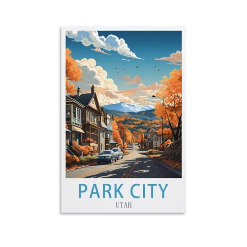 Poster vintage Park City Utah en toile : décoration murale moderne haut de gamme