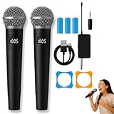 Kit microfone sem fio profissional 2 unidades led digital