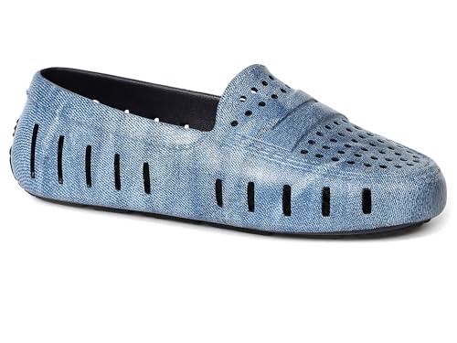 Floafers Female Posh Driver Print Blue Denim 7 Medium