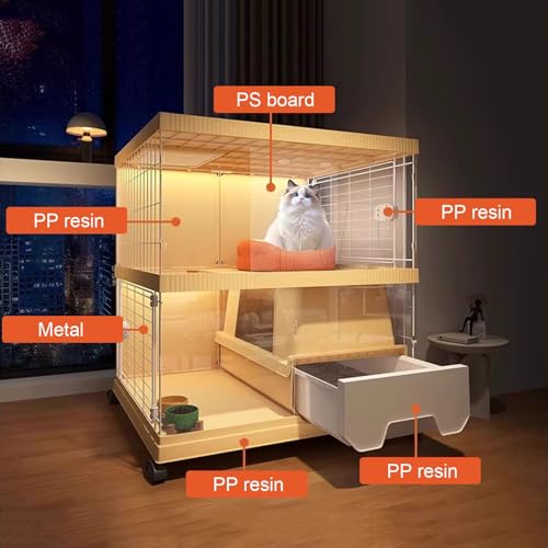 Cage pour chat spacieuse résolvant le manque d'espace et de propreté - 6