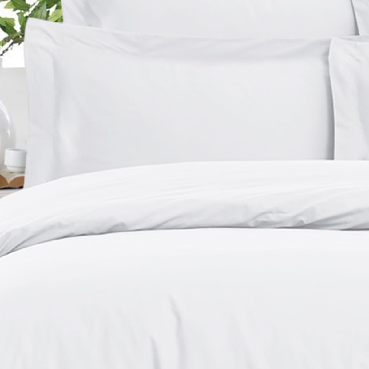 Sensei Maison - Drap Housse uni Satin de Coton Bonnet 40 cm VERSALUXE Plus - 160x200 cm - Blanc