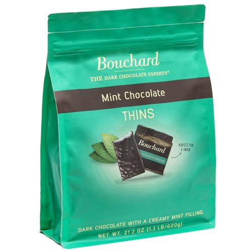 Halloren Dark Chocolate Mint Thins (72% Cocoa) 21.2 Oz (1.3 Lb/600G)