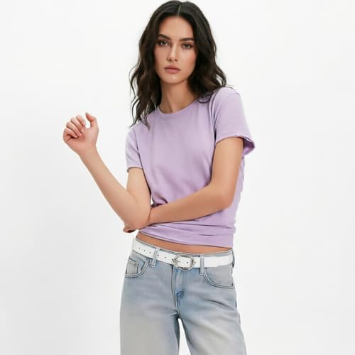 Image of Earnda Women Leather Belt for Jeans Dresses Fashion Buckle Waist Belts