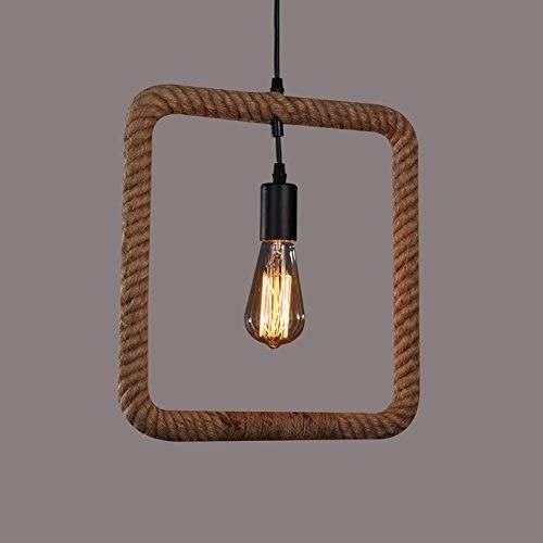 Lámpara de cuerda trenzada ajustable para solucionar techos altos estilo retro 5