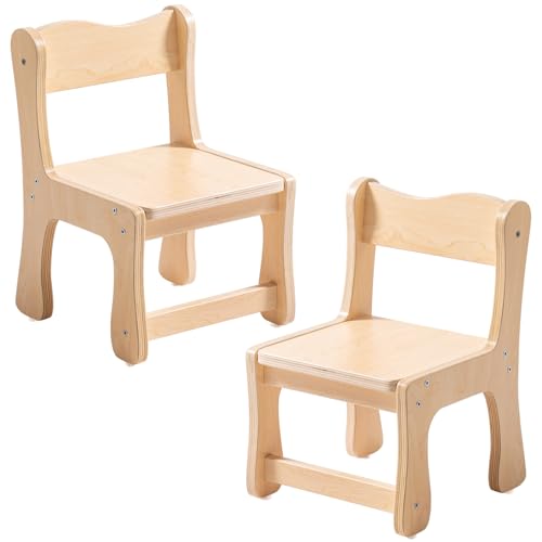 ROBOTIME Kids Wooden Chairs, 2-PCS Toddler Chairs for Table for