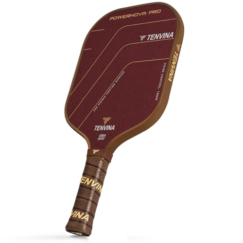 Image of TENVINA Pickleball Paddles, Multi-Layer T700SC Textured Carbon Fiber Pickleball Paddle, Pickle Ball Paddle with Strong Spin & Power Surface, 4-Types of Shapes and Thicknesses, USAPA Approved