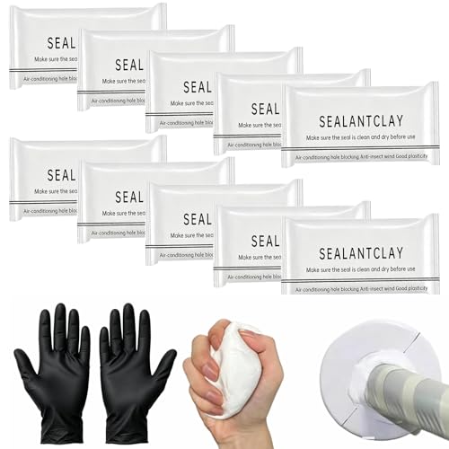 XGPGBXGT 10 Pack Waterproof Sealant Clay Moldable Plumbers Putty for Drain Connections Wall Holes & AC Openings Quick Repair Mastic Seal Putty