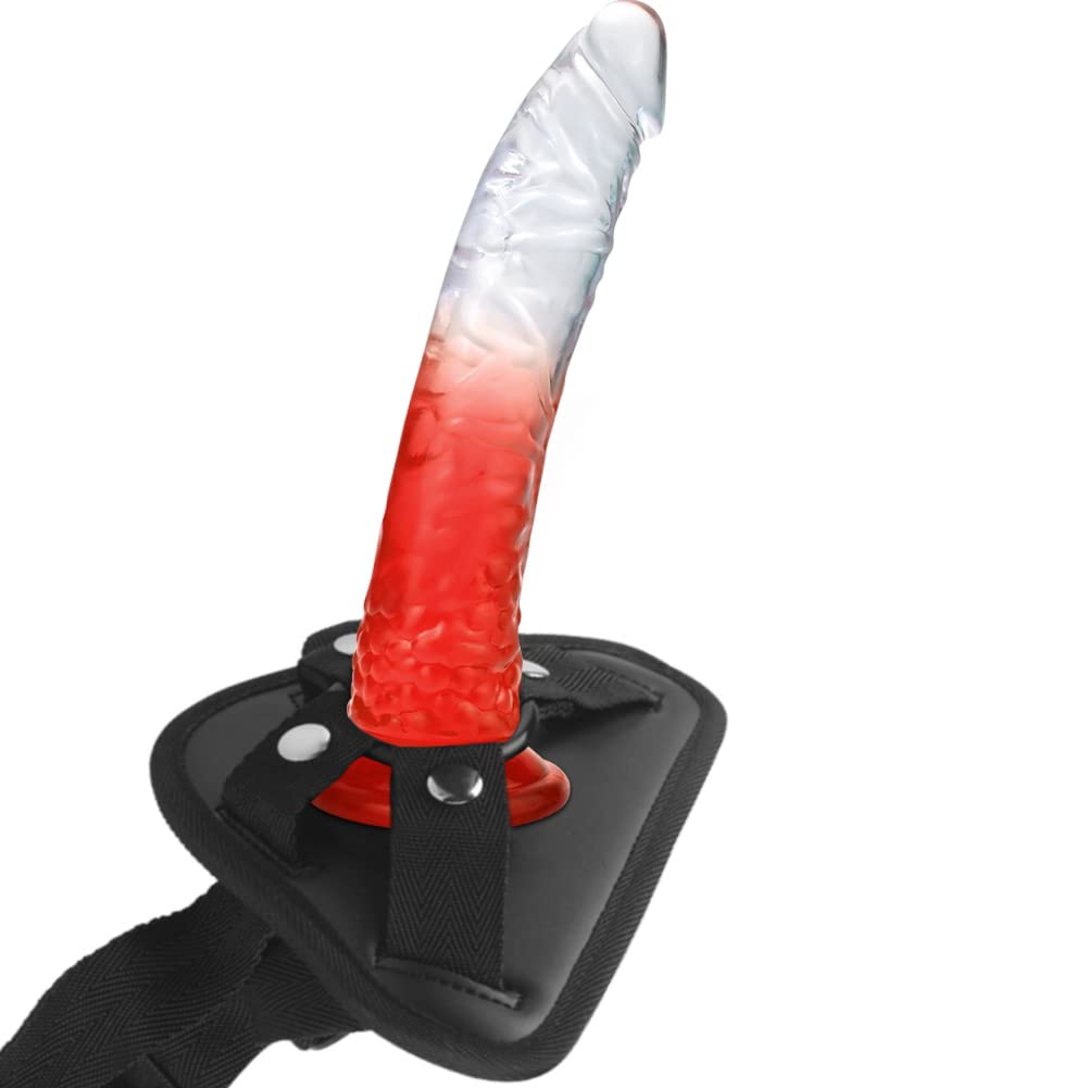 Roluck Arnés ajustable con dildo anal strap-on Plug anal removible Arnés ajustable Dildo strap-on Juguete sexual erótico SM para hombres, mujeres, parejas lesbianas