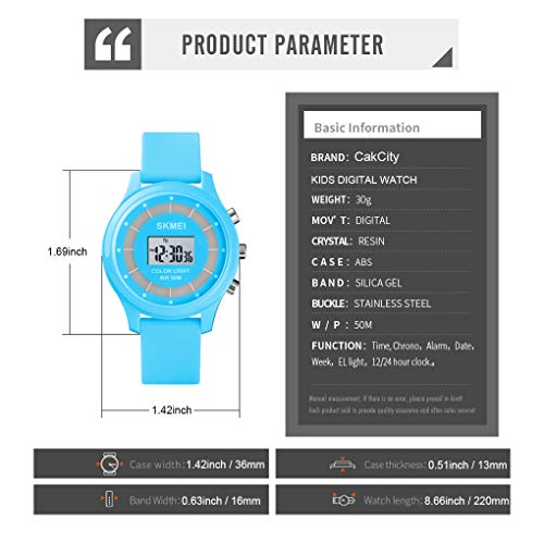 Cakcity Kids Digital Sport Watch For Boys Girls Kid Waterproof Electronic Multi Function Cute Outdoor Watches With Led Luminous Alarm Stopwatch Child Wristwatch Ages 5-15 #TOP6