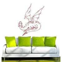 INDIGOS UG Wandtattoo - Drache Weiß 120x85cm - Wandaufkleber Für Wohnzimmer, Kinderzimmer, Küche & Mehr