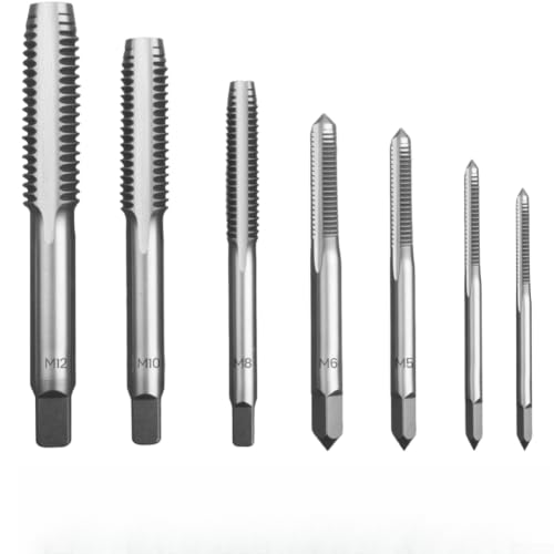 Juego de roscas M6 a M10 con grifos de flauta recta de acero al carbono fino de larga duración para aplicaciones de metalurgia, herramienta de creación y reparación de roscas internas, color blanco