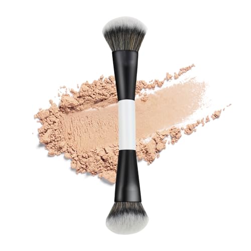 Brocha de base de maquillaje, cerdas densas de doble extremo, brochas de maquillaje de base líquida para mezclar, para colorete, resaltador, corrector, bronceador, crema, mezcla, mujeres, hogar