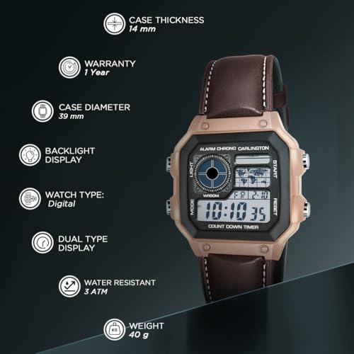 Buy Carlington Endurance Series Digital Wrist Watches for Men with Transparent Case Cover - CT_9079 Online at Low Prices in India - Amazon.in - Image 8