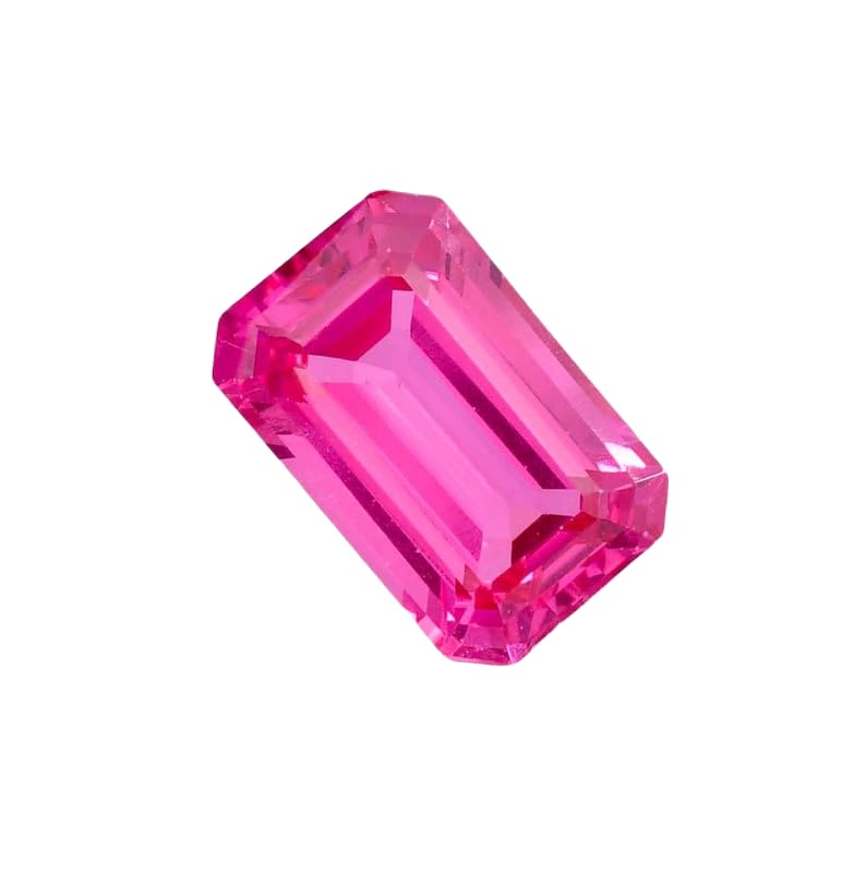 Saphir rose d'exception 14x9 mm, taille émeraude certifiée pour haute joaillerie