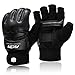 FitsT4 Half Mitts UFC MMA Training Boxing Punch Bag Kickboxing Sparring Grappling Martial Arts Muay Thai Taekwondo Wrist Wraps Support Gloves for Women Men Kids Black M
