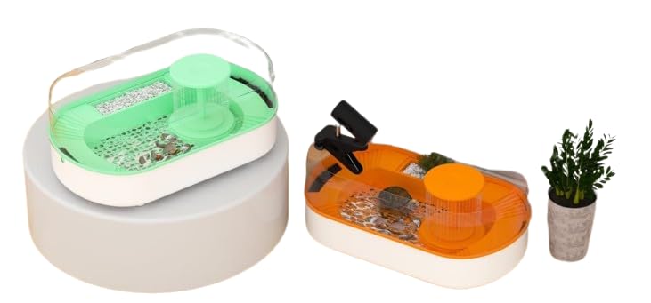Hamdan Turtle Aquarium Tank with Filter & Lid, Reptile Habitat, Terrapin Lake, Basking, Swimming, Breeding, Hibernation, Feeding, Platform for Tortoise Medium (49x25x21cm) - Orange (B0CXJGZC4G) Amazon Price History, Amazon Price Tracker