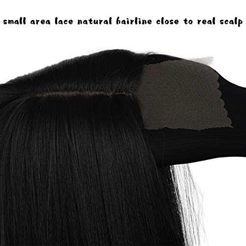 Xinran Long Straight Black Wigs For Women, Synthetic Black Straight Wig, Looking Natural Black Long Hair Wigs 30 Inch(Black) #TOP2
