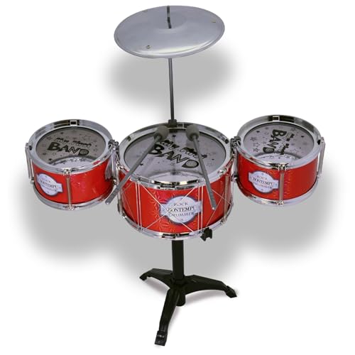 Bontempi | RhythmPro - Set Drum con 3 Tamburi e Piatto per Piccoli Percussionisti, 530x240x600 mm