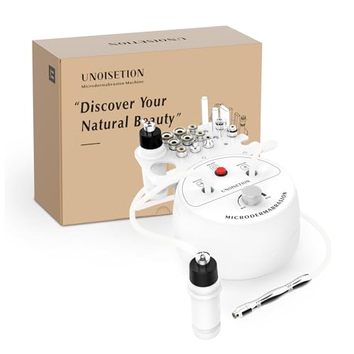 UNOISETION Diamond Microdermabrasion Machine Professional, 3 in 1 Dermabrasion Facial Peeling Skin Care Device for Salon Personal Home Use White