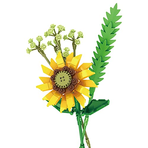 Lot de 167 blocs de construction pour bouquet de fleurs - Kit de construction - Bricolage - Décoration créative - Pour enfants et adultes Cover