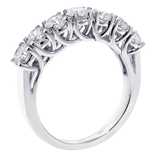 VIP Jewelry Art 1.28 CT TW Brilliant Cut Braided 7-Diamond Wedding Band in 18k White Gold