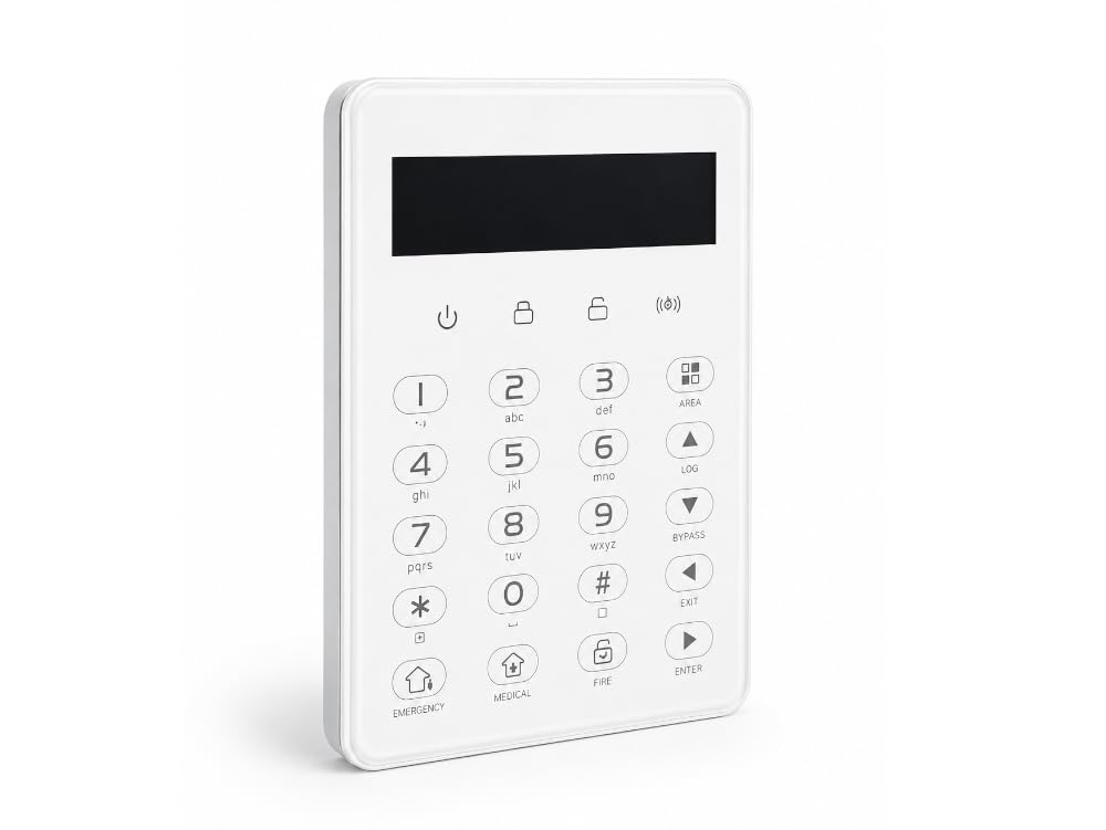 DEFCON X CENTRALE ALLARME IP/GSM 4G WIRELESS E FILARE CON GESTIONE DA APP LAN/GPRS 8 AREE TASTIERA TOUCH