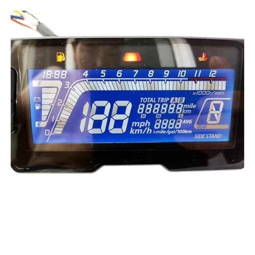 Tableau de bord de moto avec compteur de vitesse numérique universel et odomètre 12000 TR/Min