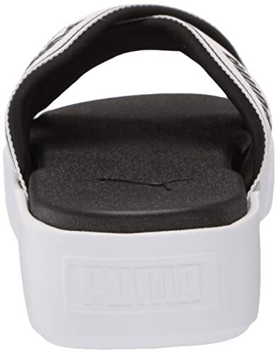 Puma Women's Platform Slide Sandal, White Black, 9.5 #TOP2