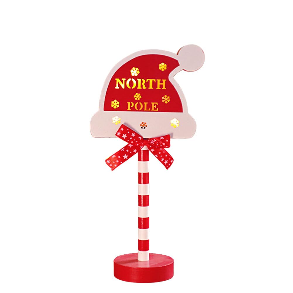Santa Stop Here Sign, Battery Powered LED Santa Stop Here Decor Yard Stake Yard Sign Door Sign Tree Sign Christmas Sign for Indoor Outdoor