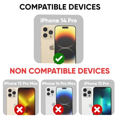 Image of POPIO Military-Grade Gorilla Compatible for iPhone 14 Pro (Black) Pack of 2, Xtreme Series