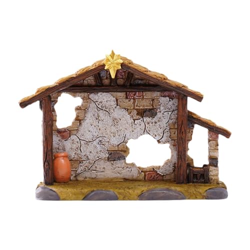 harayaa Weihnachtskrippe, leer, Krippenstall, 8,4 cm hoch, für...