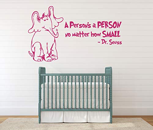 Customvinyldecor Vinyl Wall Decal Quote A Person's A Person No Matter How Small With Silhouette Of Horton | Home Decor Sticker For Bedroom, Playroom, Or Classroom #TOP5