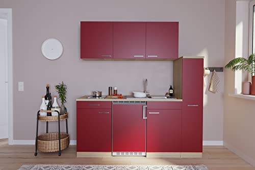 Küche Miniküche Singleküche Küchenzeile Eiche Rot Luis 180 cm Respekta 4 Küche Miniküche Singleküche Küchenzeile Eiche Rot Luis 180 cm Respekta