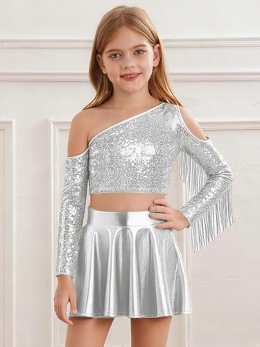 Costume performance argent fille résistant et confortable pour examen danse jazz - 5